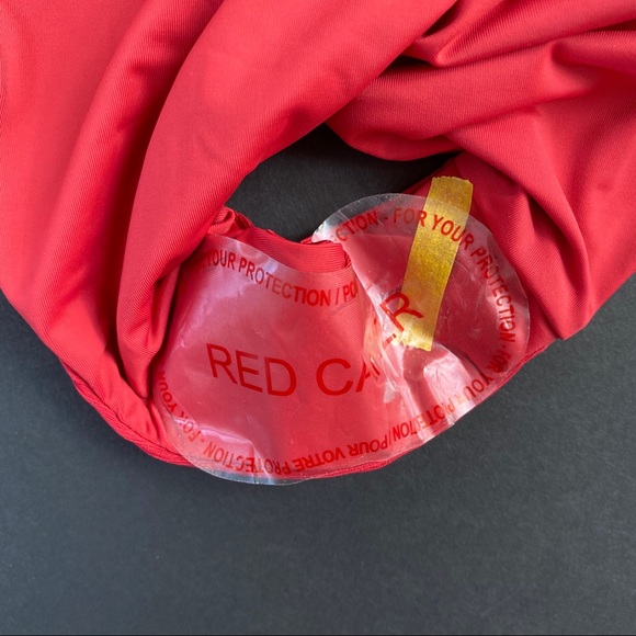 Red Carter Plunge Maillot One-Piece Halter XL/12 - Picture 8 of 9